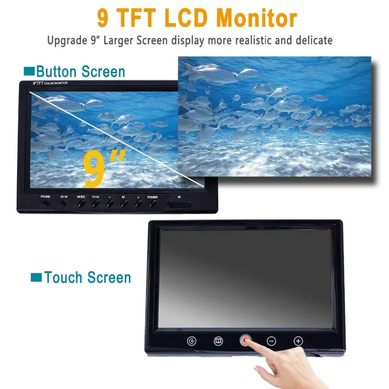 9" DVR 16GB SYANSPAN Pipe Inspection Camera  23mm Lens 12 LEDs IP68 Video Camera Drain Sewer Pipeline Industrial Endoscope