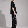 UP.THE Men Solid Black Baggy Wide Leg Jeans, Y2K | SAMAG