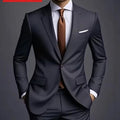 2026 New Luxury Elegant Men's Suits 2 Piece Set Fashion Korean Casual Slim Fit Social Groom Wedding Tuxedo