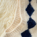 Korean - style Collegiate Layered Gingham V - Neck Knitted - View 4 | SAMAG