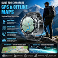 2026New Military Tank GPS SmartWatch Offline Map 10ATM Swim 2GB RAM Music Altitude Compass Bt Call Fitness Sports Smartwatch Men