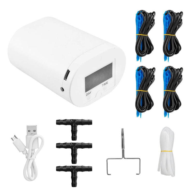 Automatic Plant Flower Watering Pump Home Sprinkler Drip Irrigation Device 2/4/8/16 Heads Pump Timer System Kit Garden Tool