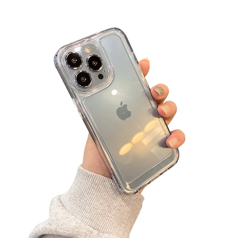Luxury Clear Space Soft Case for iPhone 11 12 13 14 15 16 Pro Max X Xs XR 8 Plus se 2 3 10 Ultra Thin Transparent TPU Back Cover