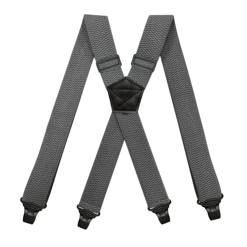 Deepeel 3.5X120cm Men's Adult 4 Clip Casual Trousers Fashion X - shaped Stripes Plastic Clamp Elastic - Visuel 8 | SAMAG