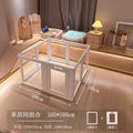 Clear Acrylic Dog Crate Playpen Easy Assemble Transparent Pet Pen Heavy-duty Plastic Puppy Fence with Wheels for Bunny Cat