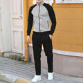 Europe and the United States new spring and autumn men's leisure waffle lattice color long - sleeved stand - View 4 | SAMAG