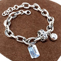 VENTFILLE 925 Sterling Silver Thai Silver Bracelet for Women Vintage Geometric Heart Love Lucky Punk Jewelry 2023 New Dropship