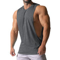 Casual Loose Men Vests Summer O-Neck Sleeveless Male Solid Color Big Side Split Tee Shirts  CBFS-23075