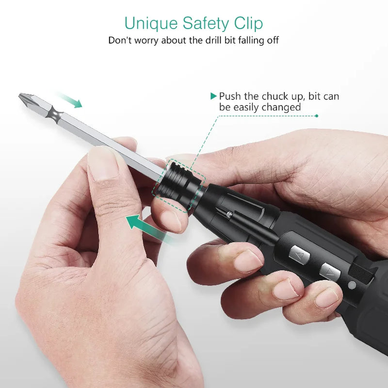 Electric Screwdriver Cordless Rechargeable Power Set Portable Automatic Home Repair Tool Kit with LED Lights - View 3 | SAMAG
