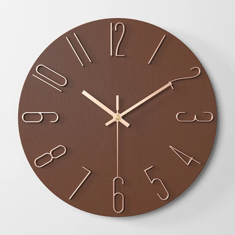 〔White〕 Living Room Wall Clock Simple Wall Mounted Household Stylish Decorative Clock 12 Inches 30cm