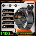 NEW 1100mAh Battery Sports Smart Watch Compass IP68 Waterproof Outdoor Flashlight Voice Assistant Heart Rate BT Call Smart Watch
