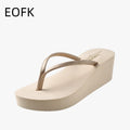 Women's Summer Beach Wedges Flip-Flops Lightweight Clip Toe Platform Sandals Woman High Heeled Outdoor Slides Orthopedic Shoes
