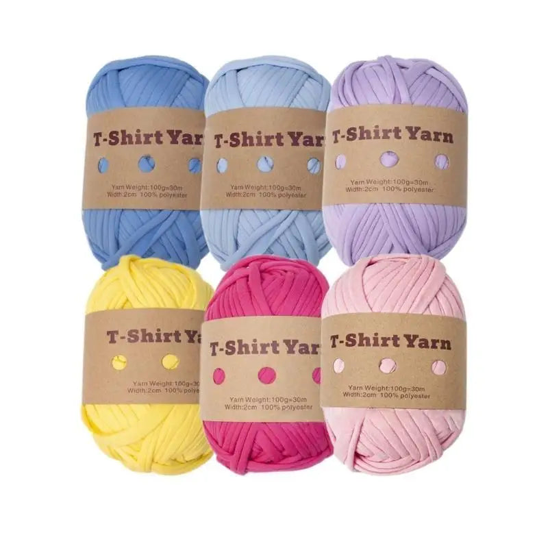 E8BD 6 Rolls Handmade Fabric Strip DIY T - shirt Yarn Knitting for Crocheting and Crafting for Hand Bag - View 7 | SAMAG
