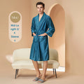 New Stripe Couple Bathrobe Cool Thin Spring Autumn Mid-Length Water Absorbent Loungewear Robe Men Women Luxury Home Nightgown