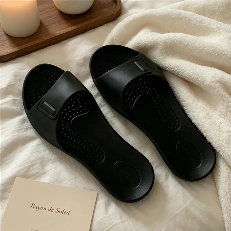 XIXITIAO Women's Slippers Fashion Four Seasons Comfort EVA Soft Thin Portable Home Slippers Indoor Anti-slip Bathroom Flat Shoes