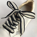 2cm Bow Wide Flat Shoelaces Fish Silk Transparent Striped Shoelaces Sneaker Black Sport Training Shoes Casual Shoes Laces