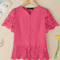 ZANZEA Elegant Women Lace Shirts Summer Blouses Tops - View 6 | SAMAG