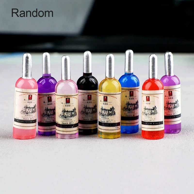 10PCS Miniature Resin Drink Bottles Set, Mixed Random Mini Wine Bottles for Phone Case/DIY Doll House Micro Landscape Decoration
