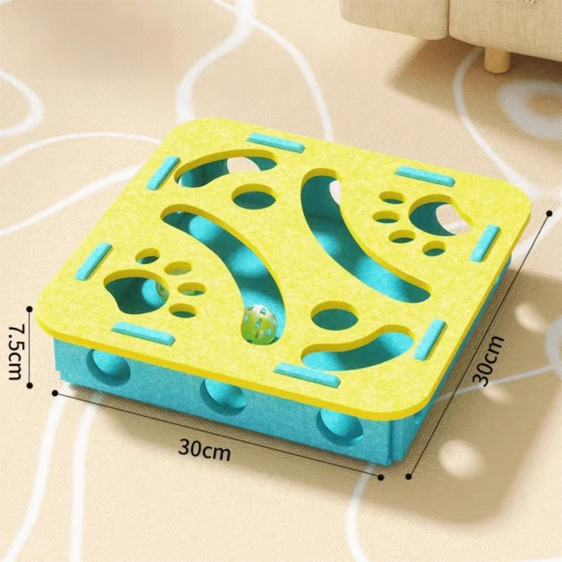 Cat Scratching Posts For Indoor Cat Puzzle Toy Felt Puzzle Box Cat Exercise Toy with Ball Kitten Interactive Indoor Exercise Toy