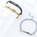 Stainless Steel Personalized Name Bracelets and Bangles for Man Woman Custom Nameplate Date DIY Jewelry - Visuel 3 | SAMAG