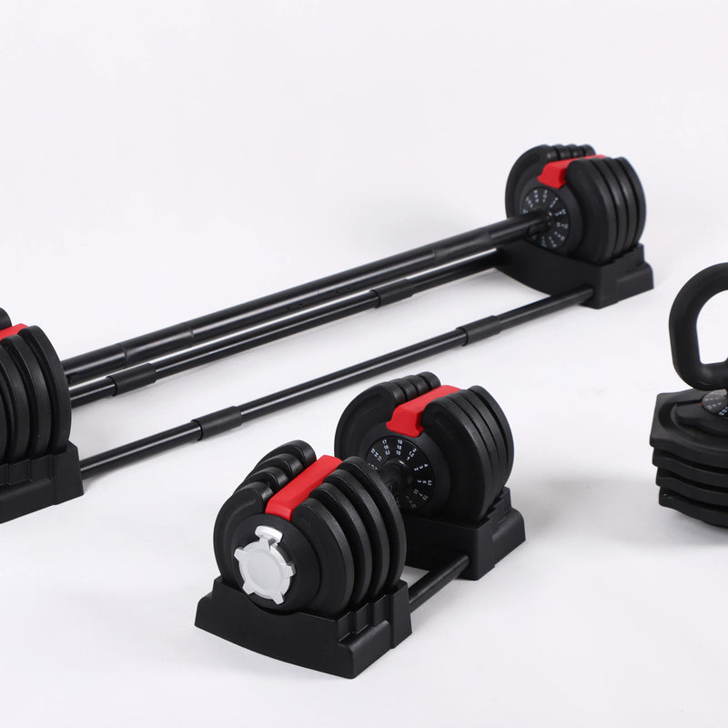 Smart 3-in-1 Adjustable Cast Iron Dumbbell Set Barbel | SAMAG