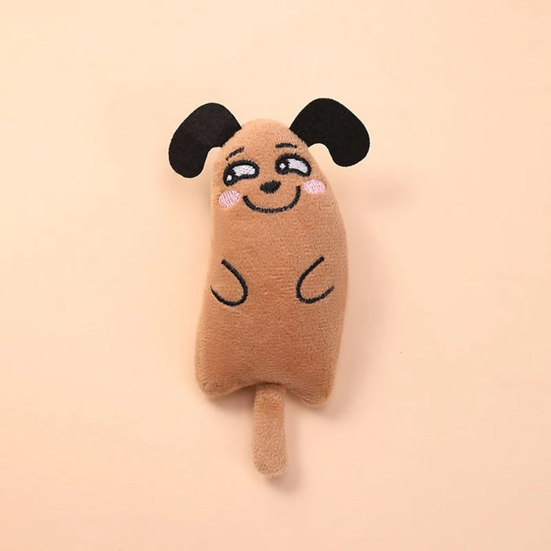 Cartoon cat and dog shaped toys, bite-resistant puppy plush dolls cat self-entertainment teeth grinding and cleaning interactiv