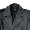 Mauroicardi Spring Autumn Extra Long Distressed Pu Leather Trench Coat Men Belt Double Breasted Luxury Designer Clothes Fashion