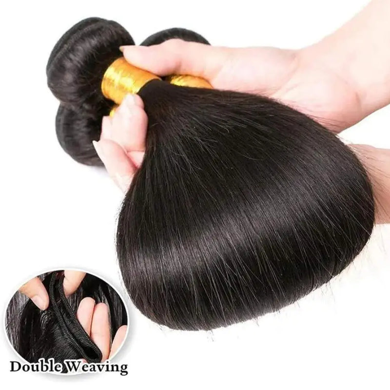 Brazilian Virgin Long Straight Human Hair Bundles 40‑42 Inch Double Weft 1/3/4 Bundles Human Hair Weave Extensions