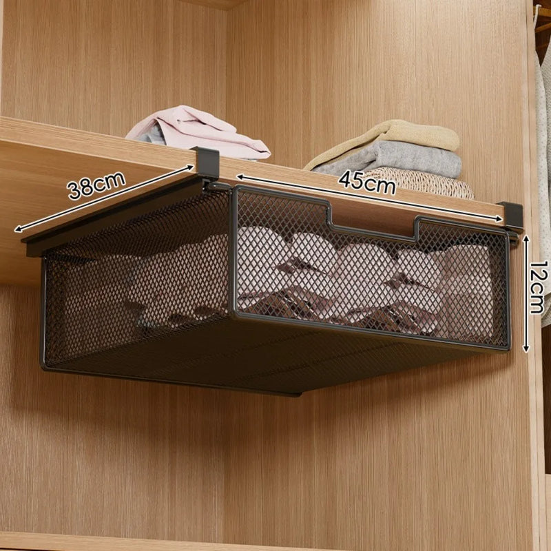 Large Capacity Underwear Storage Basket Pure Color Under Cabinet Hanging Organizer Shelf Design Pull - Out - View 10 | SAMAG