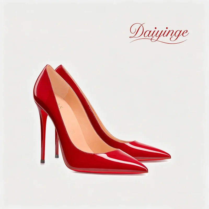 Heels For Ladies 2026 New Luxury Designer High Quality Red Bottoms High Heels Pointed Toe Stiletto Pumps 12 cm Sexy Dress Shoes