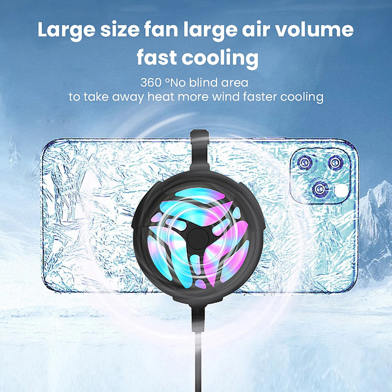 Mini Smart Phone Cooling Fan Turbo Gaming Mobile Gamepad Cooler Fan Cell Phone Type-C Cool Heat Sink Radiator for IPhone Android