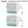 Tuya ZigBee 3.0 Smart Switch Module 10A Smart Home DIY Breaker 1 2 3 4 Gang Supports 2 Way Control Works with Alexa Google Home