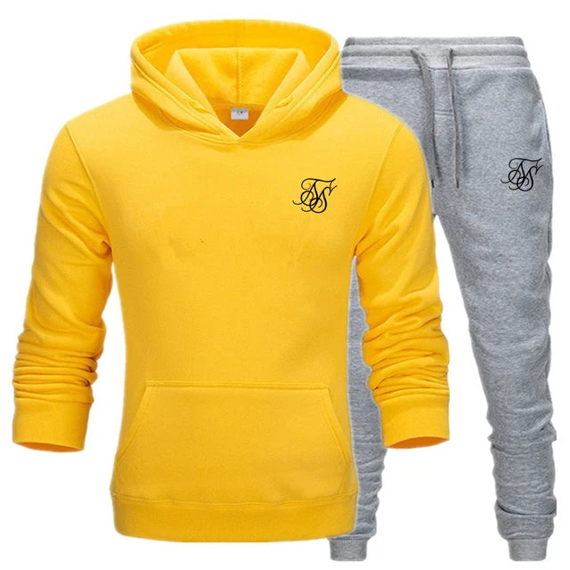 Sik silk Men Sets Fashion Autumn Spring Sporting Suit Sweatshirt Sweatpants Clothing 2 Pieces Slim - View 12 | SAMAG