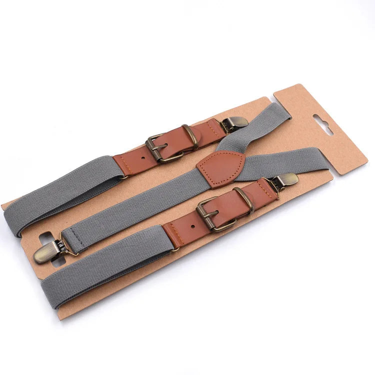 Vintage Suspenders 2.5cm Wide Y-back with 3 clips Adjustable Elastic Trouser Braces Suspender Belt for Women Fashion Accessories