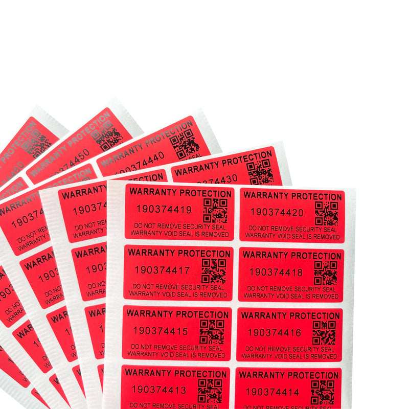 100pcs security seal warranty sticker Anti-counterfeiting seal Tear invalid label serial number QR code sticker 40X20mm