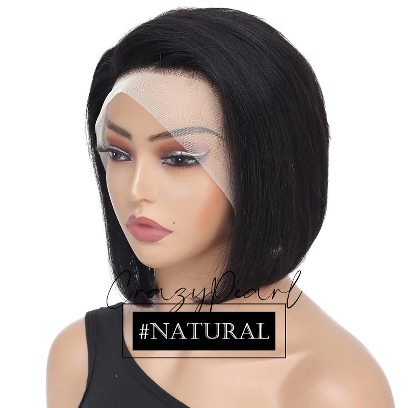 CrazyPearl Natural Color Short Lace Front Pixie Cut Wig Human Hair 13X4 Lace Frontal Wigs Short Wig Human Haair Pixie Cut Wig