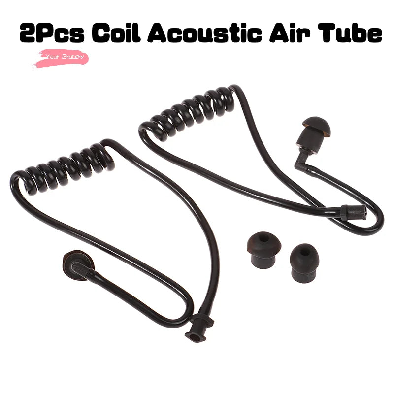 Y-2Pcs For Radio Earpiece Headset Walkie Talkie Earphone Coil Spring Air Tube Coil Acoustic Air Tube Earplug Replacement