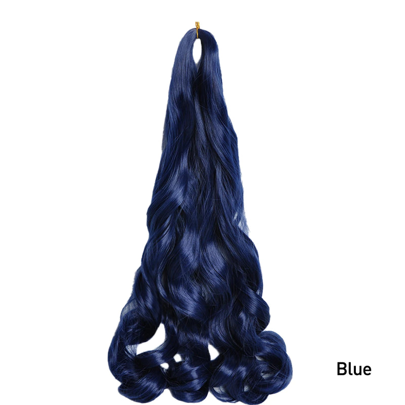 Loose Wave Braiding Hair Extensions 24" Synthetic Spiral Curls Braids Hair Pre Stretched Bouncy Braid French Curls Braiding Hair