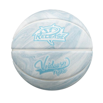 White Blue PU Basketball Ball Official Size 7 Free Needle | SAMAG