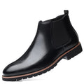 Brown Burnished Genuine Leather Lace Up Chunky Sole Formal Business Office Groom Wedding Daily Wear Shoes Fashion Comfortable