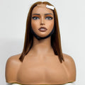 250% Density Bob Straight Human Hair 2X6 Transparent Lace Closure Frontal Human Hair Wigs 100% Human Hair Ginger 99J Colored Wig