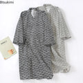 2026 New Men's 100% Cotton Gauze Bath Robes Loose Thin Japanese Kimono Pajamas for Men Casual Lace Up Bathrobes V-Neck Nightgown