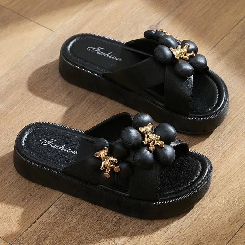 2025 Summer Women's Fashion Slippers - Thick Soled Non-slip Wear-resistant for Indoor & Outdoor