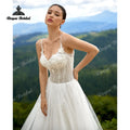 Elegant Appliqué Boho A Line Wedding Dresses Beaded 3D - View 6 | SAMAG