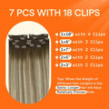 Full Shine Clip in Hair Extensions Human Hair Clip Balayage 7pcs 120g Double Weft Hair Extensions Human Hair For Woman