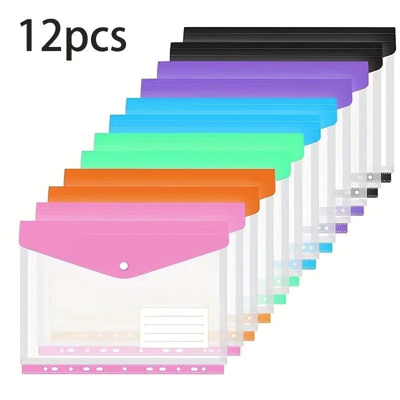 12 Pack A4 Expanding File Folders 11 Ring Binder Pockets Heavy Duty PP Plastic uses for school office document organizer