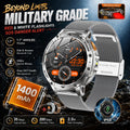 2026 New Military TANK 1400mAh Battery Smart Watch IP68 Waterproof LED Flashlight Heart Rate Sports tracker SOS Smart Watch Men