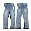 American Streetwear Splashed Ink Patchwork Baggy Jeans | SAMAG