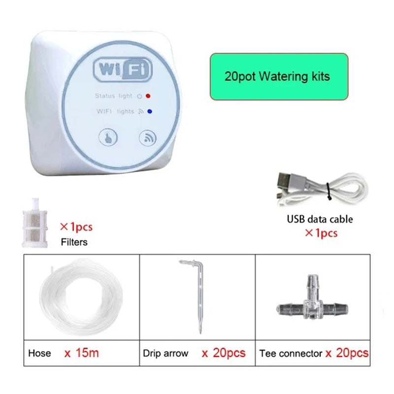 WiFi Automatic Watering Set Adjustable Drip Irrigation System for Balcony Garden Potted Plants Timing Watering Device