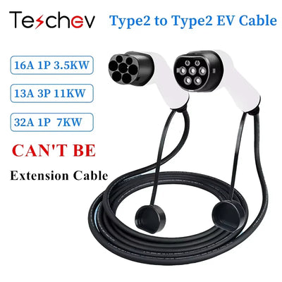 Teschev 16A 32A 11kW Type 2 to Type2 EV Charging Cable | SAMAG